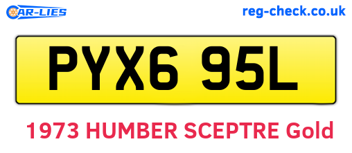 PYX695L are the vehicle registration plates.