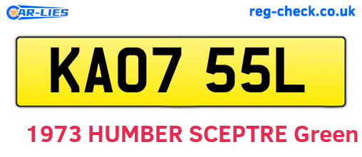 KAO755L are the vehicle registration plates.