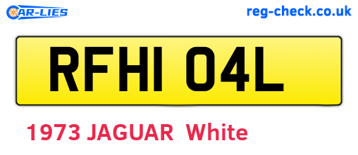 RFH104L are the vehicle registration plates.