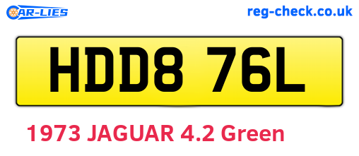 HDD876L are the vehicle registration plates.