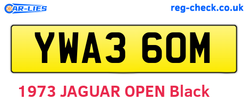 YWA360M are the vehicle registration plates.