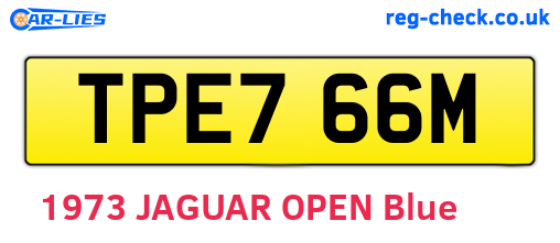 TPE766M are the vehicle registration plates.