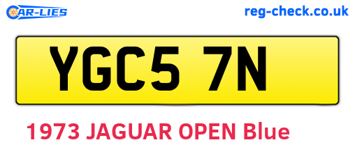 YGC57N are the vehicle registration plates.
