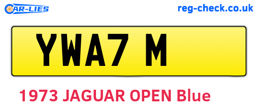 YWA7M are the vehicle registration plates.