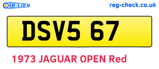 DSV567 are the vehicle registration plates.