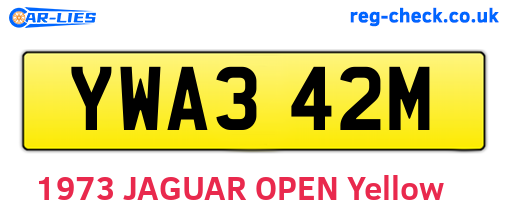 YWA342M are the vehicle registration plates.