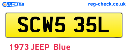 SCW535L are the vehicle registration plates.