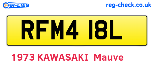 RFM418L are the vehicle registration plates.