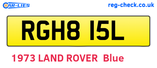 RGH815L are the vehicle registration plates.
