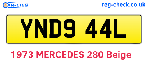 YND944L are the vehicle registration plates.
