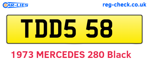 TDD558 are the vehicle registration plates.