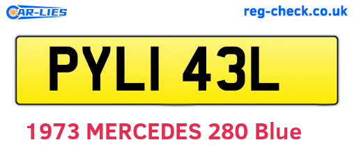PYL143L are the vehicle registration plates.