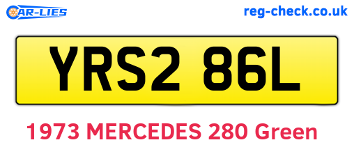 YRS286L are the vehicle registration plates.