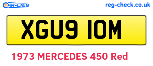 XGU910M are the vehicle registration plates.