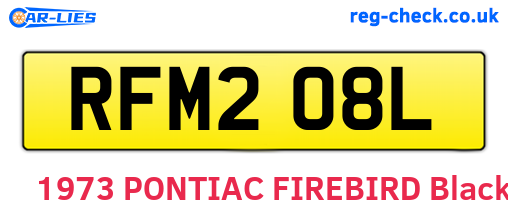 RFM208L are the vehicle registration plates.