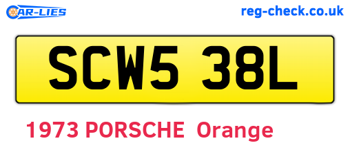 SCW538L are the vehicle registration plates.