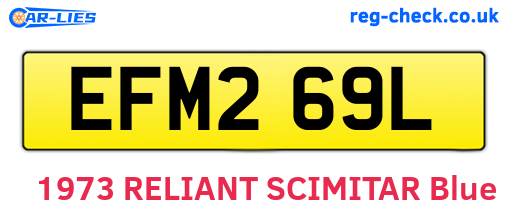 EFM269L are the vehicle registration plates.