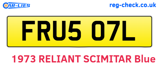 FRU507L are the vehicle registration plates.