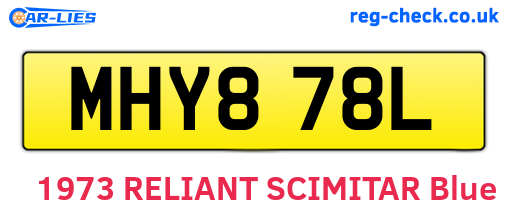 MHY878L are the vehicle registration plates.
