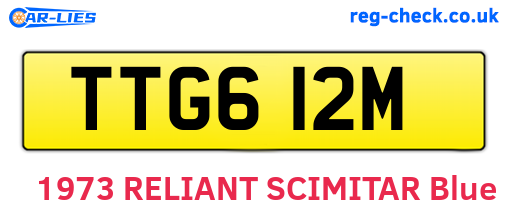 TTG612M are the vehicle registration plates.