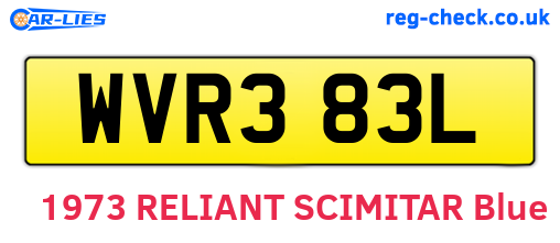 WVR383L are the vehicle registration plates.