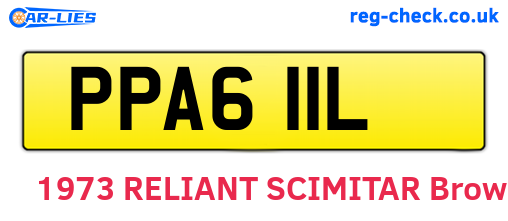 PPA611L are the vehicle registration plates.