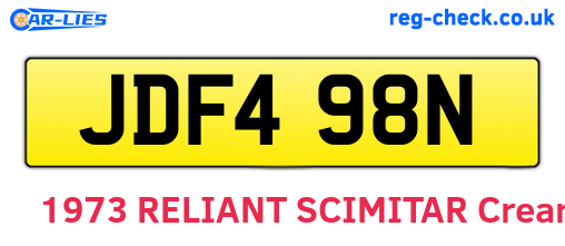JDF498N are the vehicle registration plates.