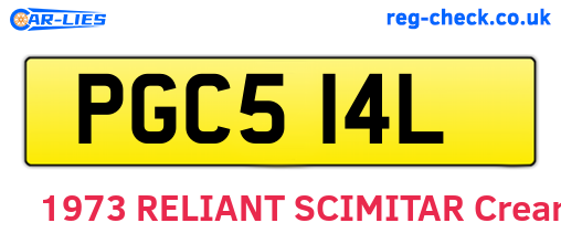 PGC514L are the vehicle registration plates.