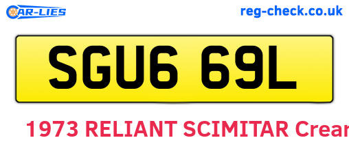 SGU669L are the vehicle registration plates.