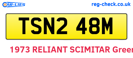TSN248M are the vehicle registration plates.