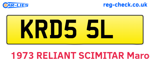 KRD55L are the vehicle registration plates.