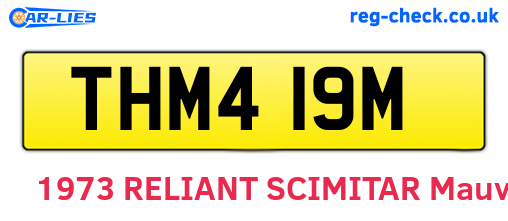 THM419M are the vehicle registration plates.