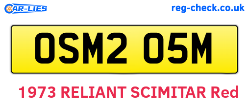 OSM205M are the vehicle registration plates.