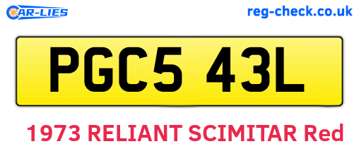 PGC543L are the vehicle registration plates.