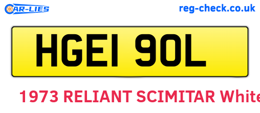 HGE190L are the vehicle registration plates.