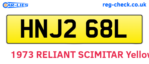 HNJ268L are the vehicle registration plates.