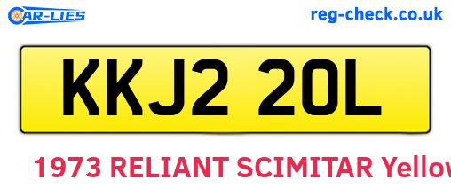 KKJ220L are the vehicle registration plates.