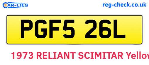 PGF526L are the vehicle registration plates.