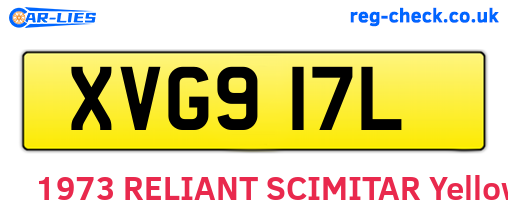 XVG917L are the vehicle registration plates.