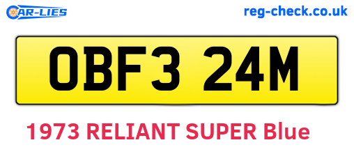 OBF324M are the vehicle registration plates.