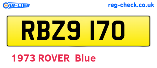 RBZ9170 are the vehicle registration plates.