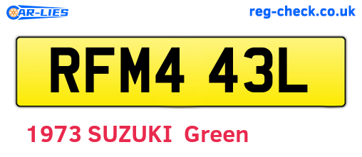RFM443L are the vehicle registration plates.