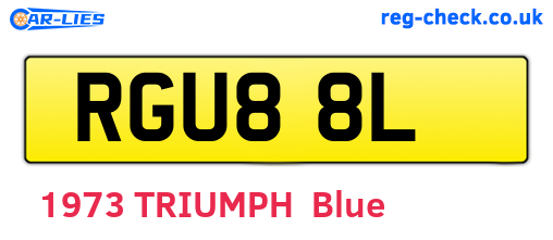 RGU88L are the vehicle registration plates.