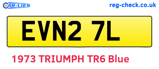 EVN27L are the vehicle registration plates.