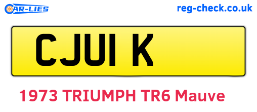 CJU1K are the vehicle registration plates.