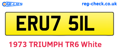 ERU751L are the vehicle registration plates.