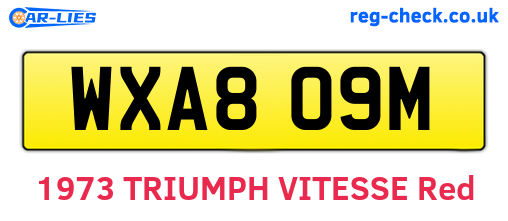 WXA809M are the vehicle registration plates.