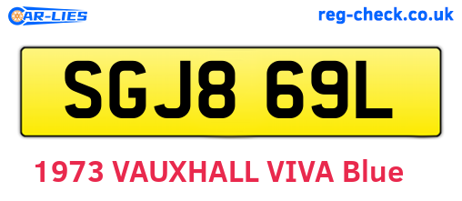 SGJ869L are the vehicle registration plates.