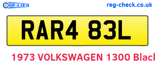 RAR483L are the vehicle registration plates.