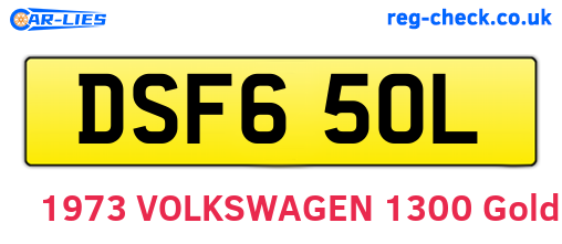 DSF650L are the vehicle registration plates.